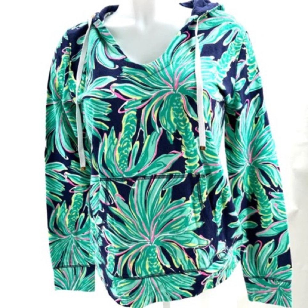 LILLY PULITZER Wheaton Hoodie Tiger Palm Sweatshirt Hoody Small 4 6 NWT Hoodie